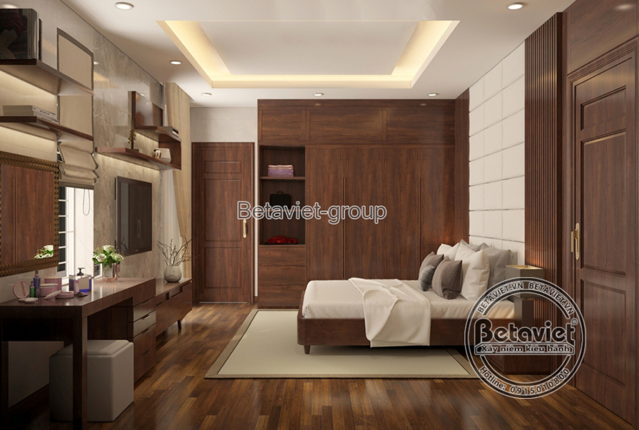 Nội thất phòng ngủ biệt thự Indochine NT19186 – góc nhìn 3