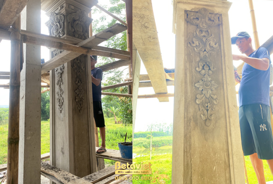 Thi công lâu đài 2 tầng cổ điển TC21083, giai đoạn thi công phần thô – ảnh thi công thực tế (7)