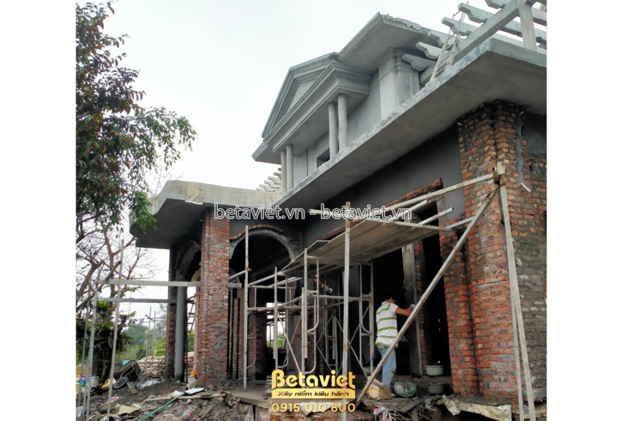 Thi công biệt thự TC21110, giai đoạn thi công phần thô – mặt ngoài công trình (18)