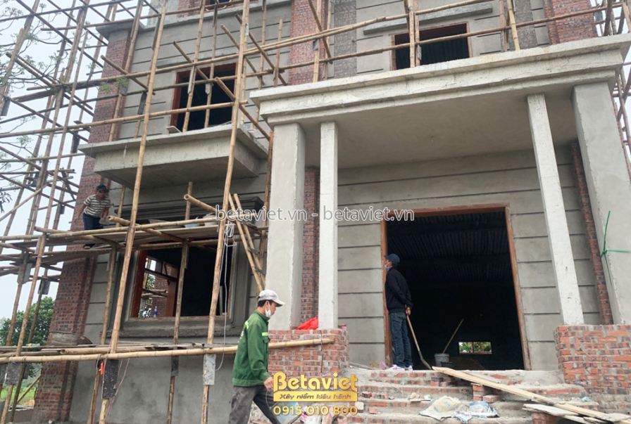 Thi công lâu đài 2 tầng cổ điển TC21083, giai đoạn thi công phần thô – kết cấu phần thô (14)