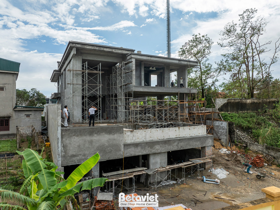 Thi công biệt thự 3 tầng TC23133, giai đoạn thi công phần thô – mặt ngoài công trình (2)