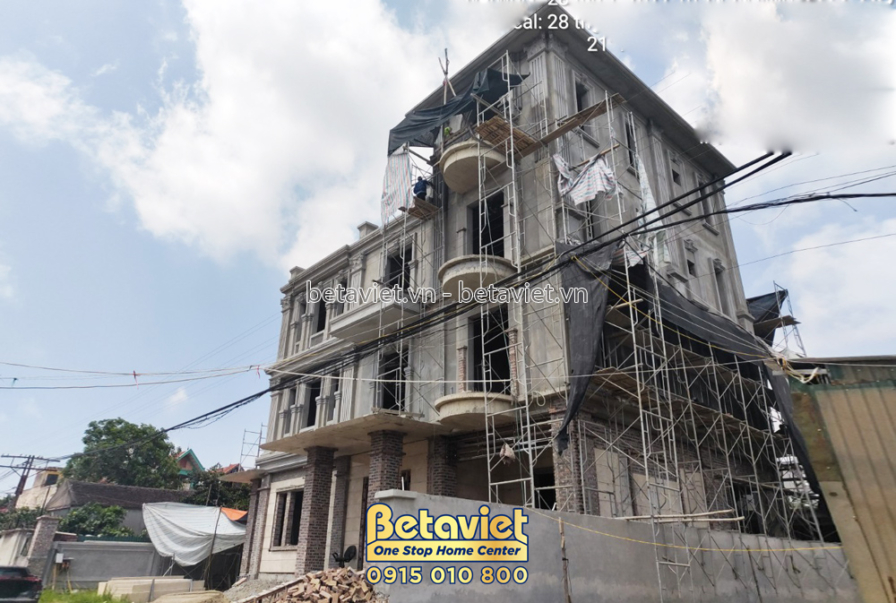 Thi công biệt thự TC21212, giai đoạn khởi công – mặt ngoài công trình (2)