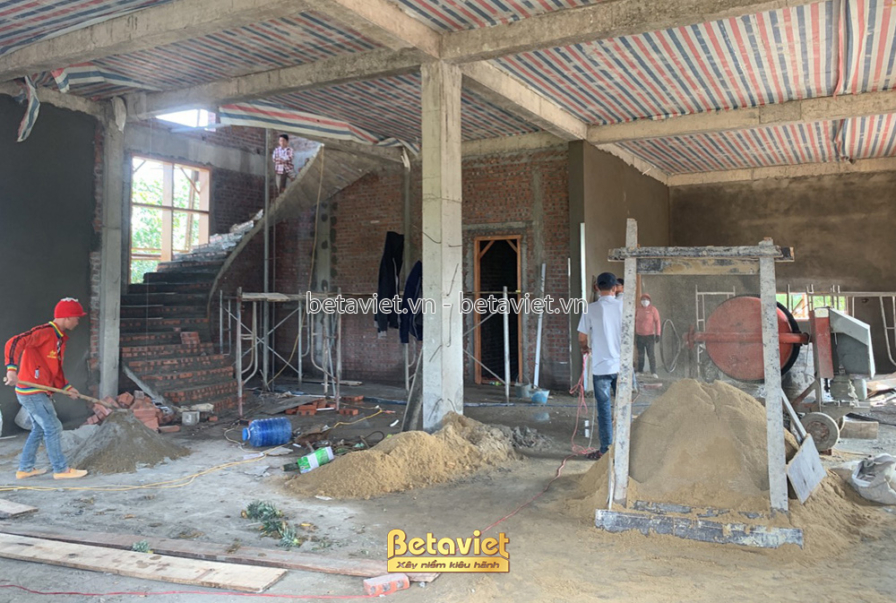 Thi công lâu đài 2 tầng cổ điển TC21083, giai đoạn thi công phần thô – kết cấu phần thô (16)
