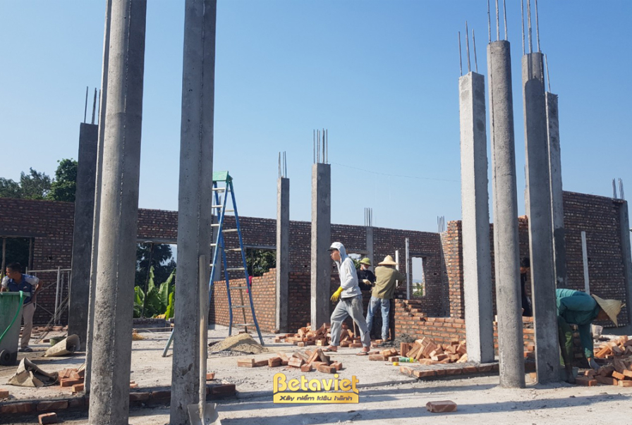Thi công biệt thự TC21110, giai đoạn thi công phần thô – mặt ngoài công trình (6)