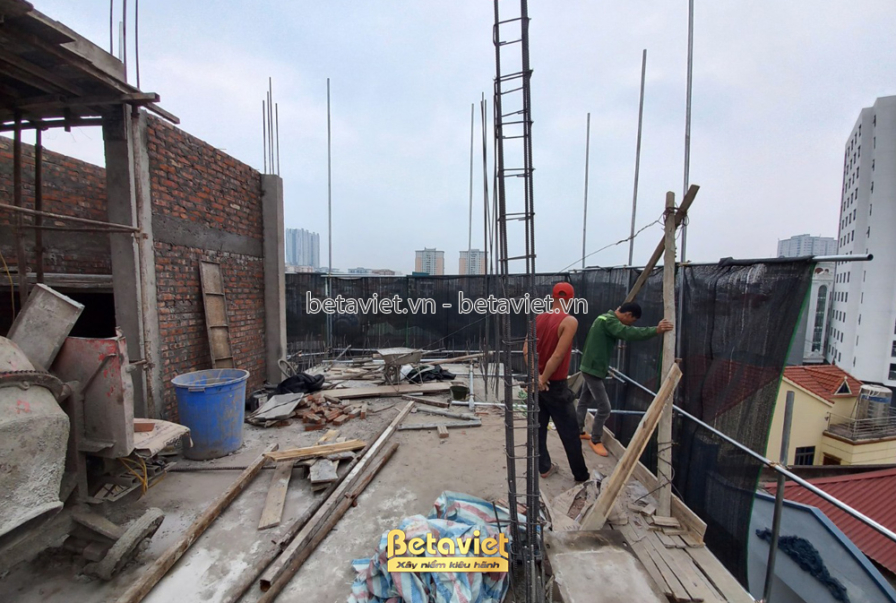 Thi công biệt thự 5 tầng TC21061, giai đoạn thi công phần thô – kết cấu phần thô
