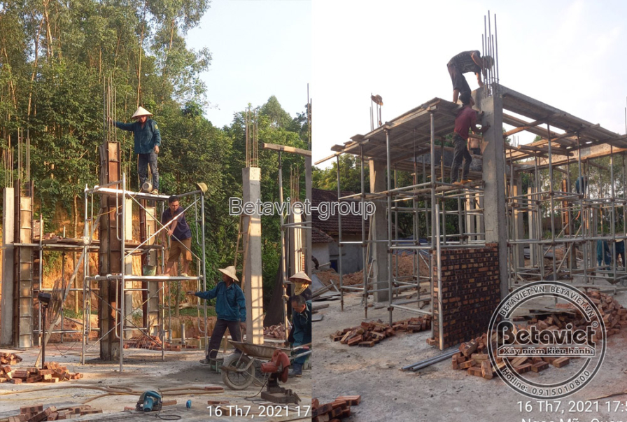 Thi công biệt thự 2 tầng tân cổ điển TC21101, giai đoạn thi công phần thô – kết cấu phần thô (9)