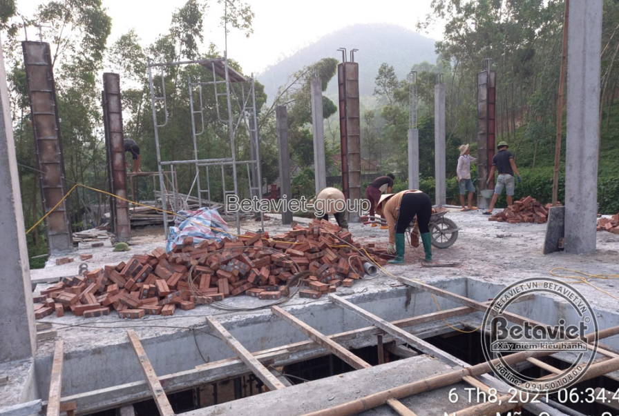 Thi công biệt thự 2 tầng tân cổ điển TC21101, giai đoạn thi công phần thô – kết cấu phần thô (8)