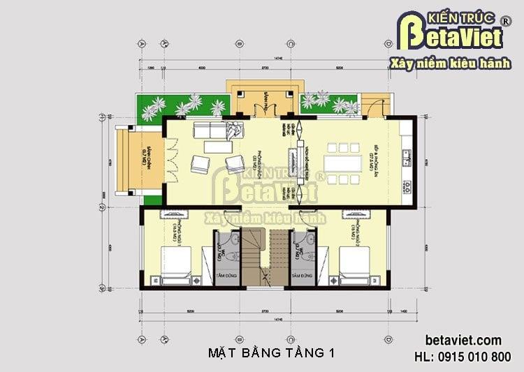 biệt thự nhà vườn mini tân cổ điển góc sân vườn bà Lan Betaviet