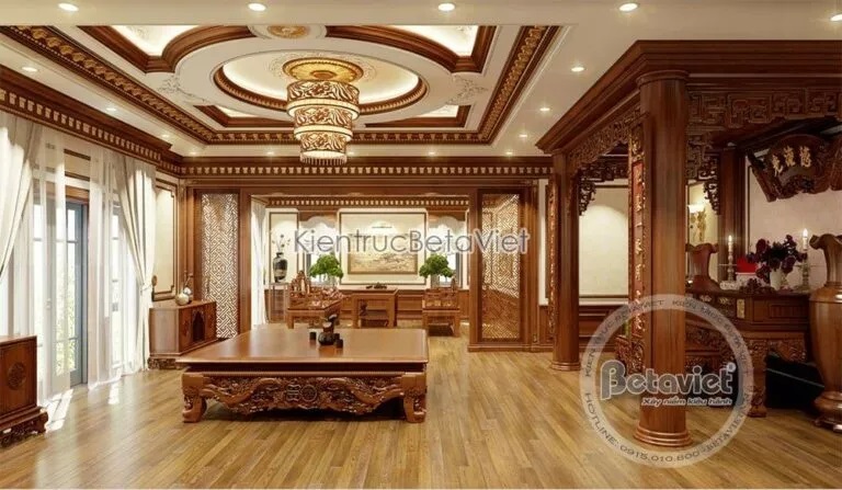 Hé lộ mẫu nội thất phòng thờ đẹp phong cách tân cổ điển gỗ tự nhiên