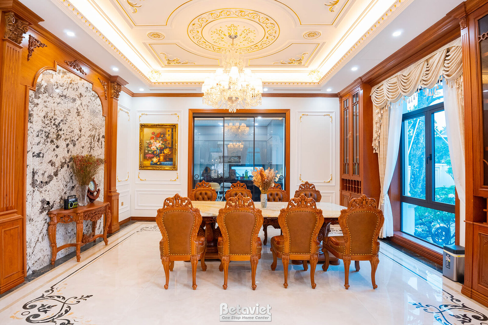 Thi công biệt thự 2 tầng tân cổ điển TC23134, giai đoạn hoàn thành – phòng bếp và phòng ăn (2)
