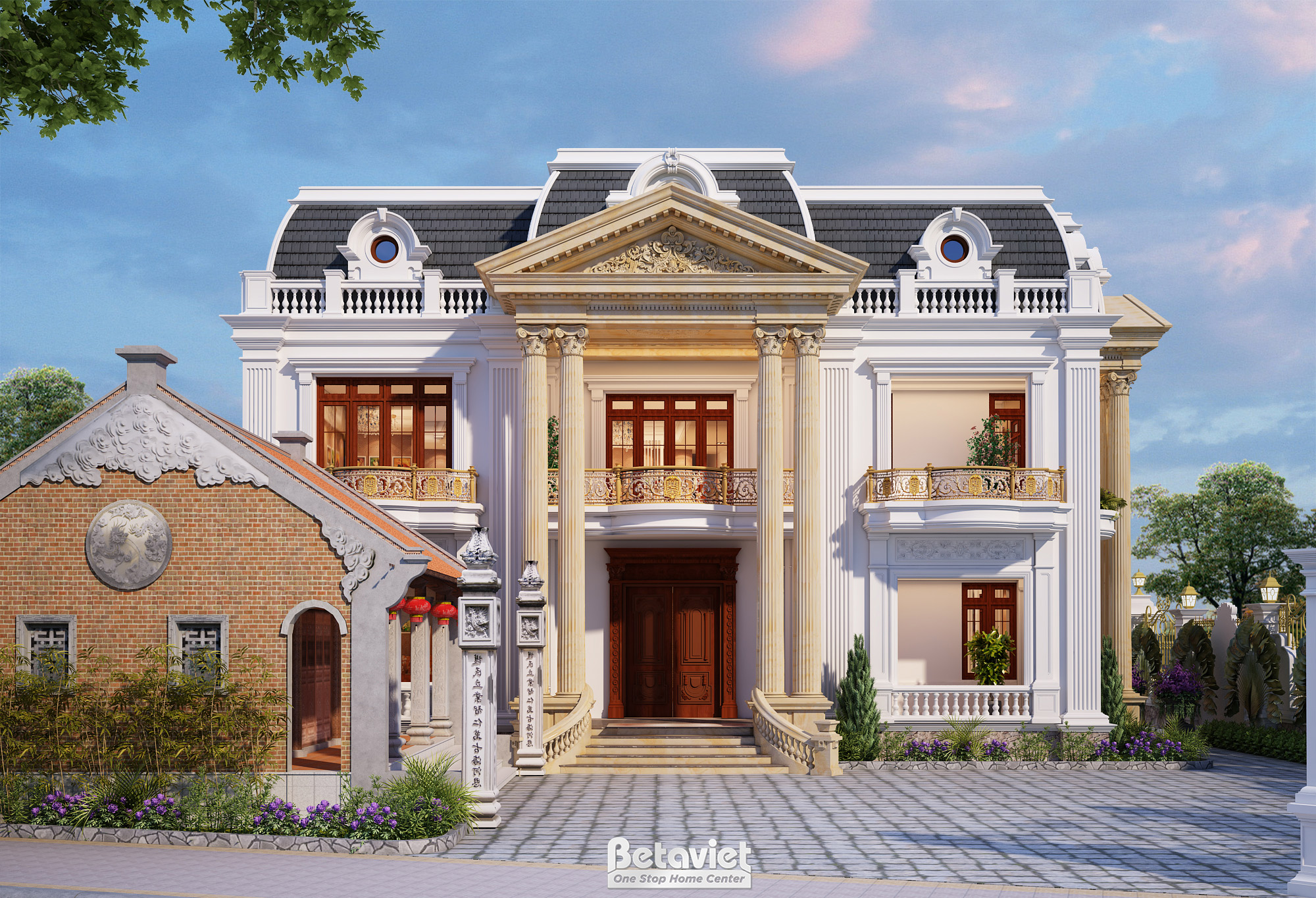 Mẫu biệt thự tân cổ điển 2 tầng mái Mansard tại Thanh Hóa KT5504507