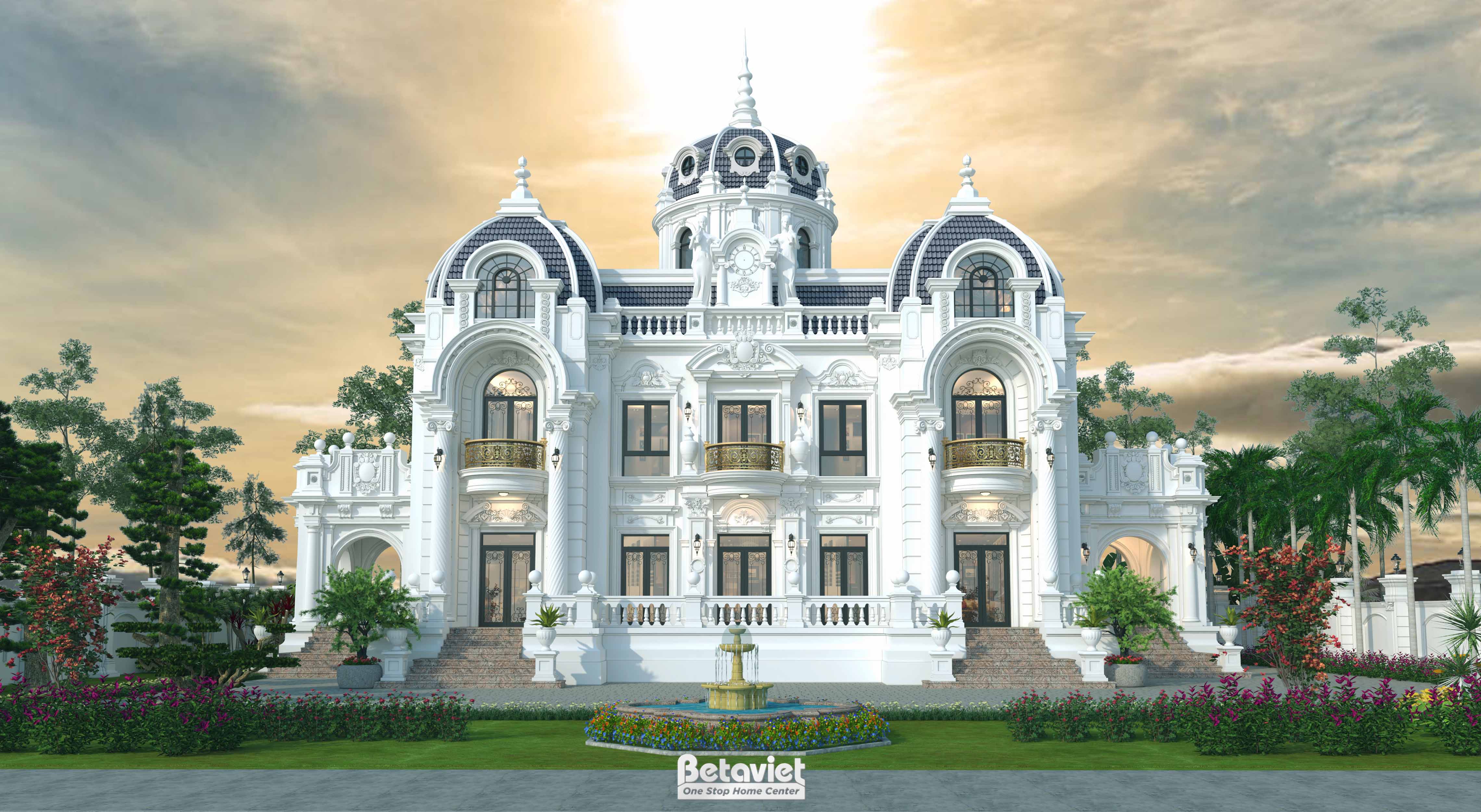 Mẫu lâu đài thiết kế phong cách cổ điển tại Hà Nội KT24822