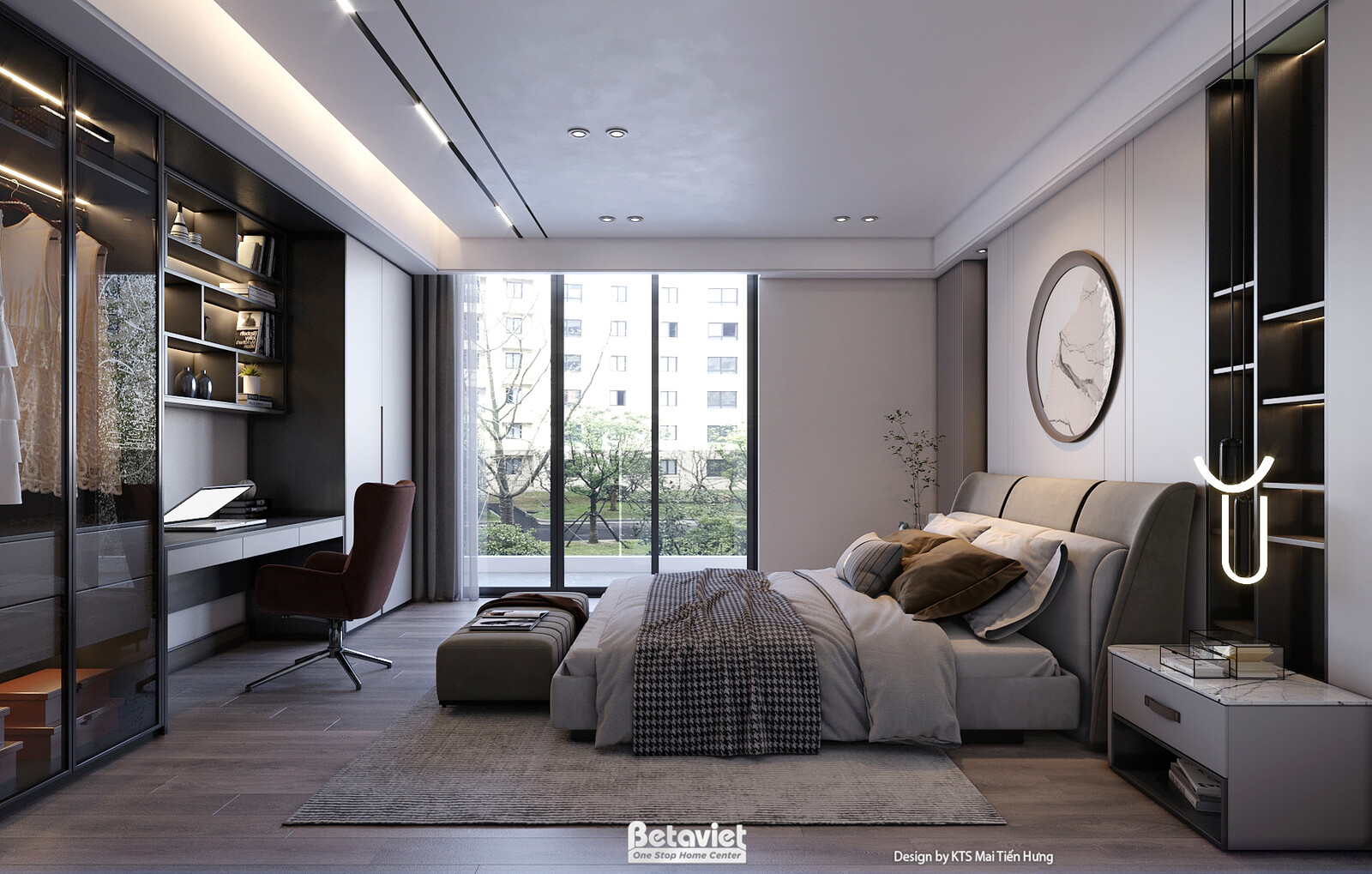 Nội thất phòng ngủ biệt thự hiện đại KT24608 – góc nhìn 9