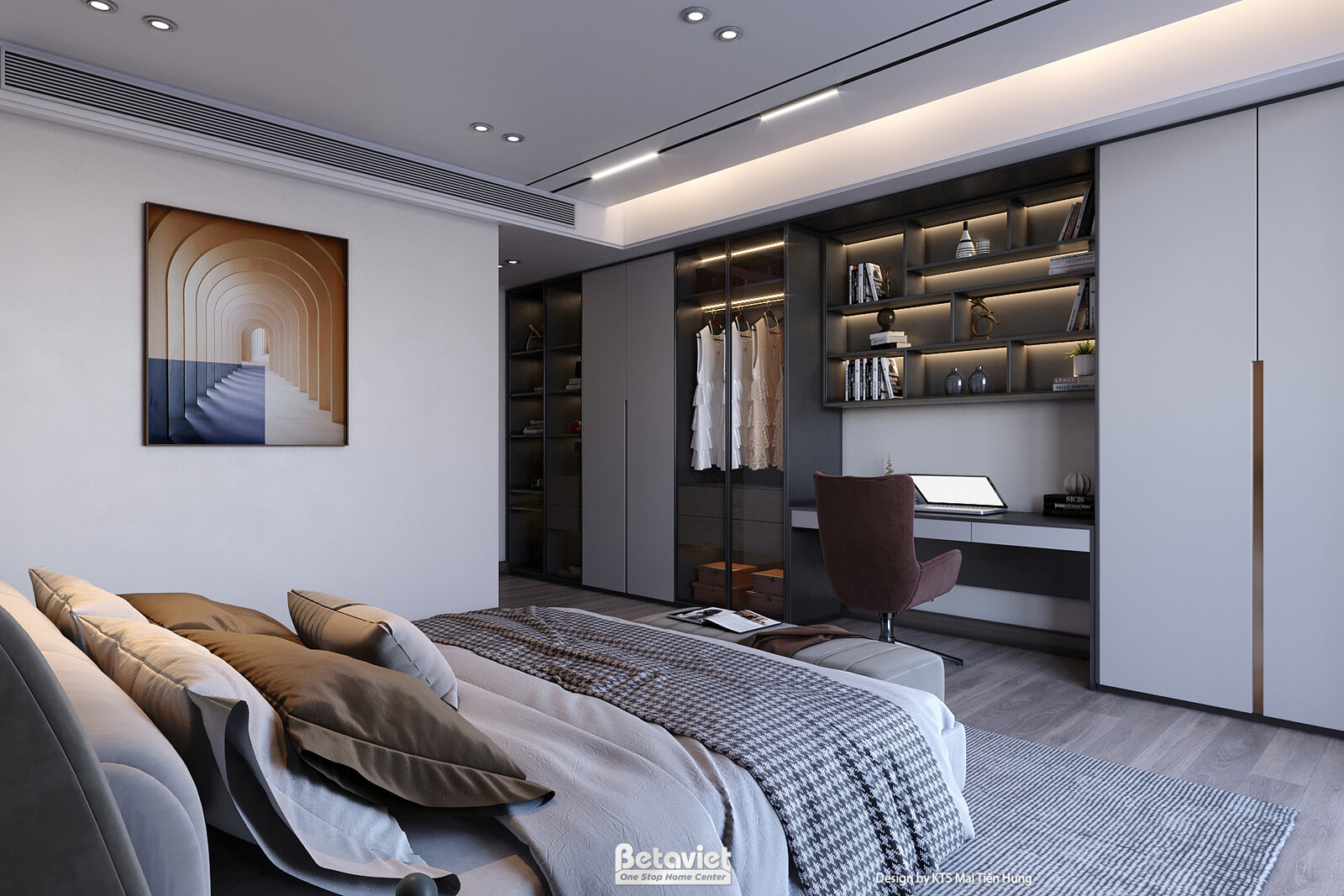 Nội thất phòng ngủ biệt thự hiện đại KT24608 – góc nhìn 7