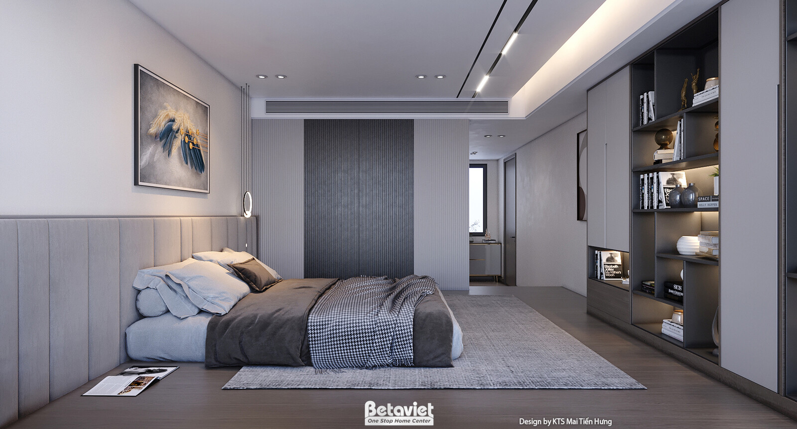 Nội thất phòng ngủ biệt thự hiện đại KT24608 – góc nhìn 4