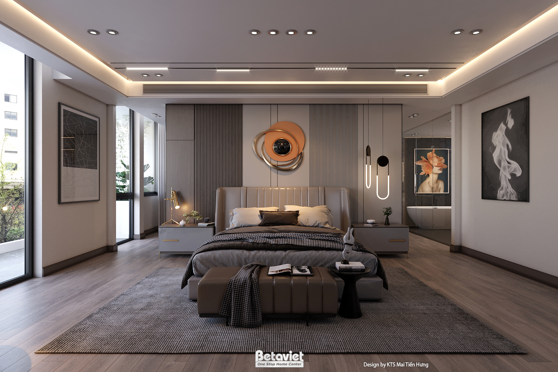 Mẫu nội thất phòng ngủ biệt thự hiện đại NT24558