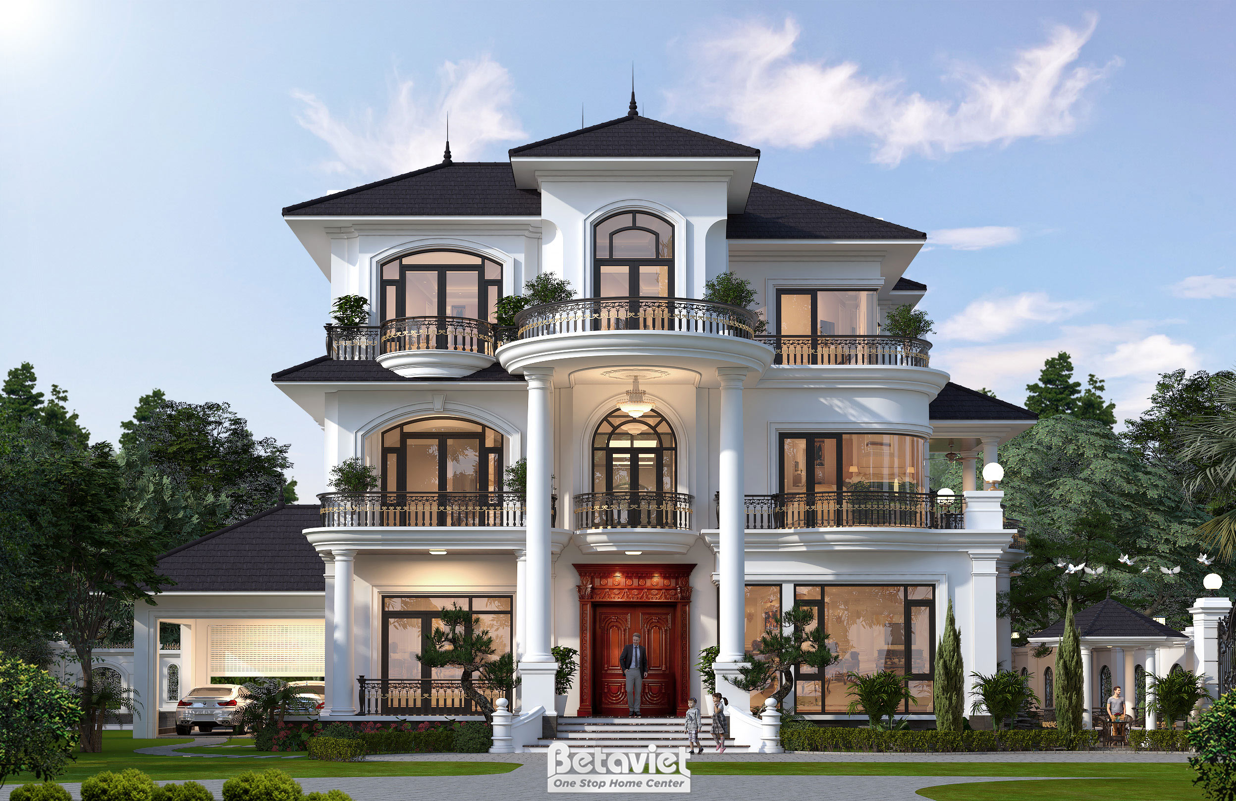 Mẫu thiết kế biệt thự 3 tầng kiểu Nhật tại Bắc Ninh KT2008277