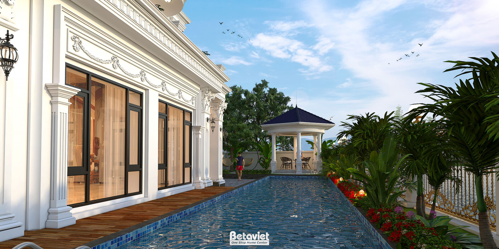 Lâu đài 3 tầng tân cổ điển KT24821 – hành lang