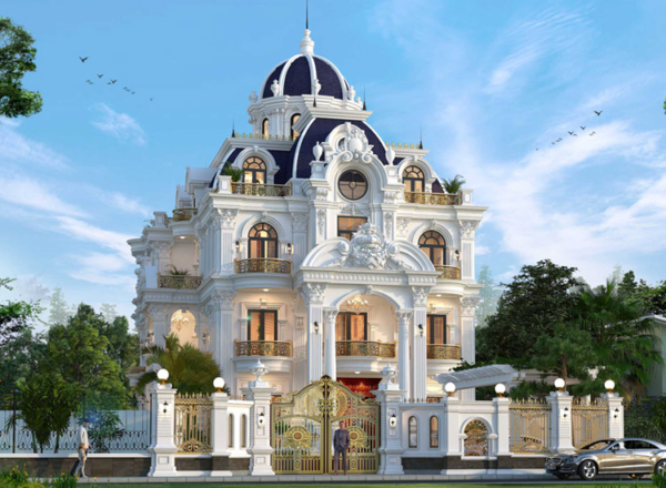 Mẫu thiết kế lâu đài tân cổ điển 3 tầng tại Hà Nam KT24821
