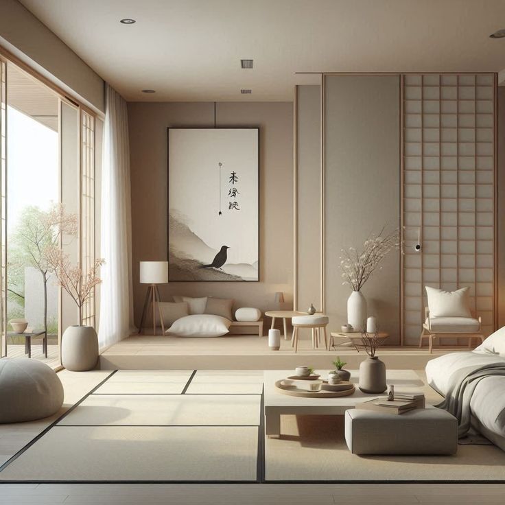 Mẫu thiết kế phòng khách kiểu Nhật Bản đáng để tham khảo