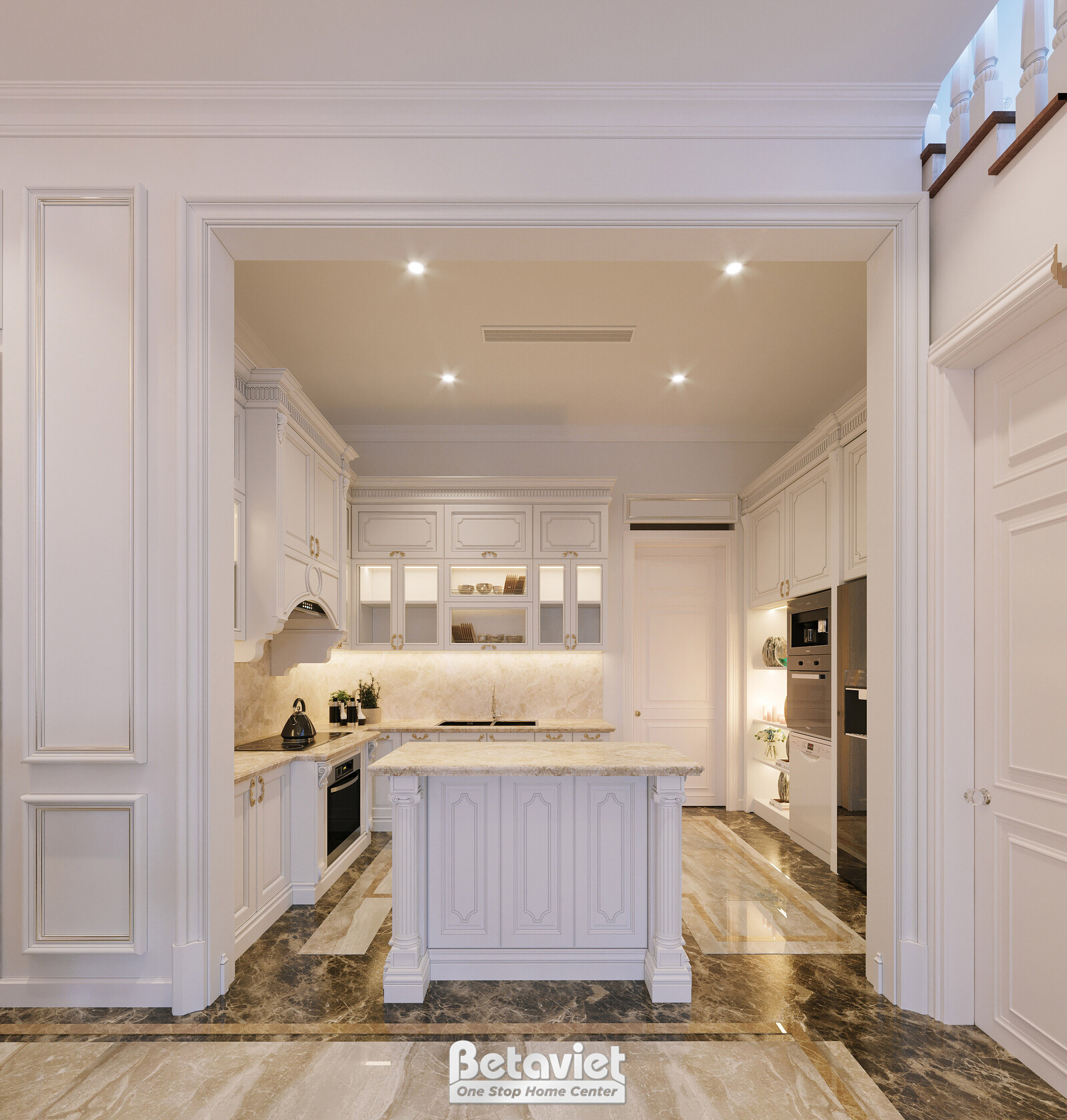 Nội thất phòng ăn biệt thự Art Deco KT22014 – góc nhìn 2