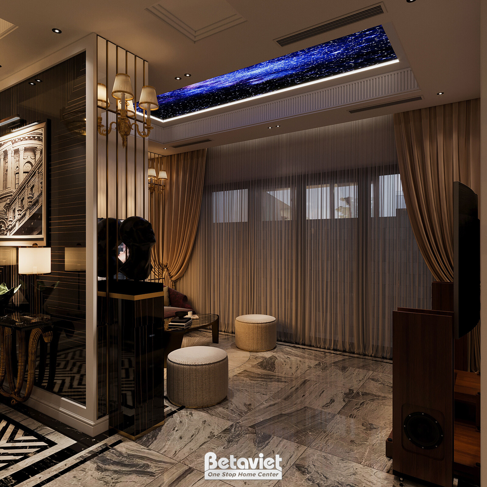 Nội thất phòng khách biệt thự hiện đại luxury NT5003639 – góc nhìn 11