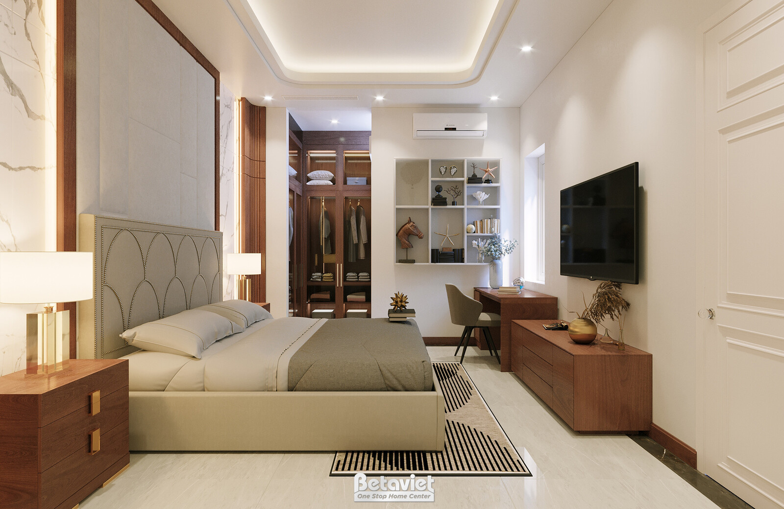 Nội thất phòng ngủ biệt thự Art Deco KT22014 – góc nhìn 9