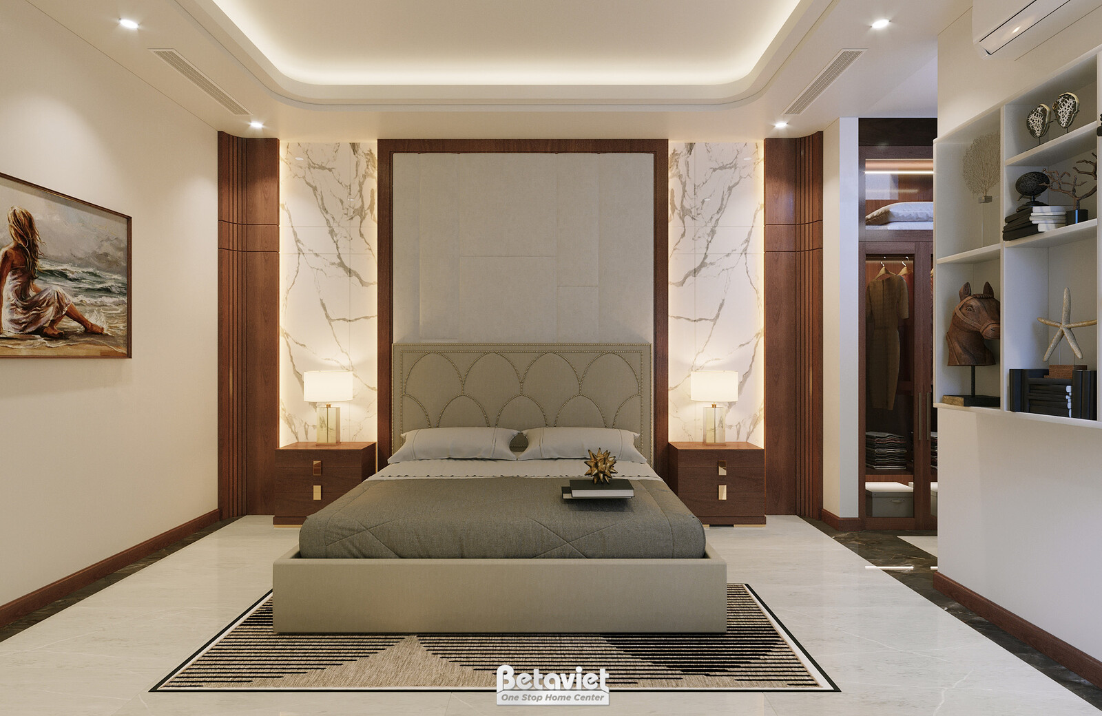 Nội thất phòng ngủ biệt thự Art Deco KT22014 – góc nhìn 10