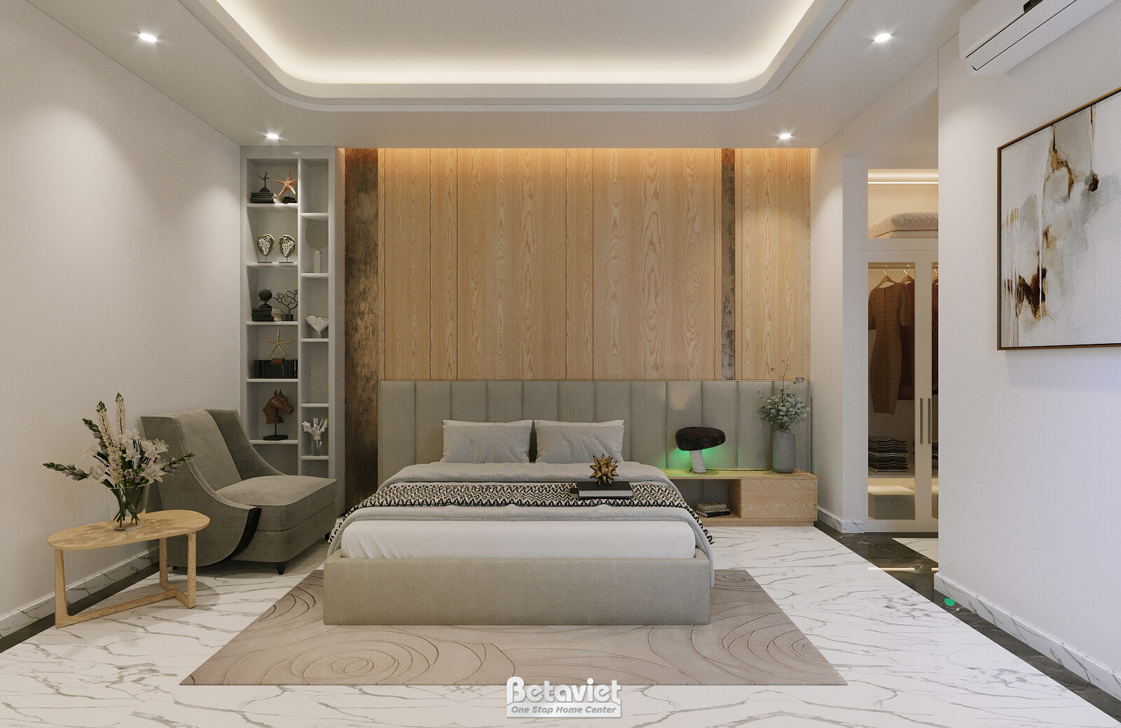 Nội thất phòng ngủ biệt thự Art Deco KT22014 – góc nhìn 5