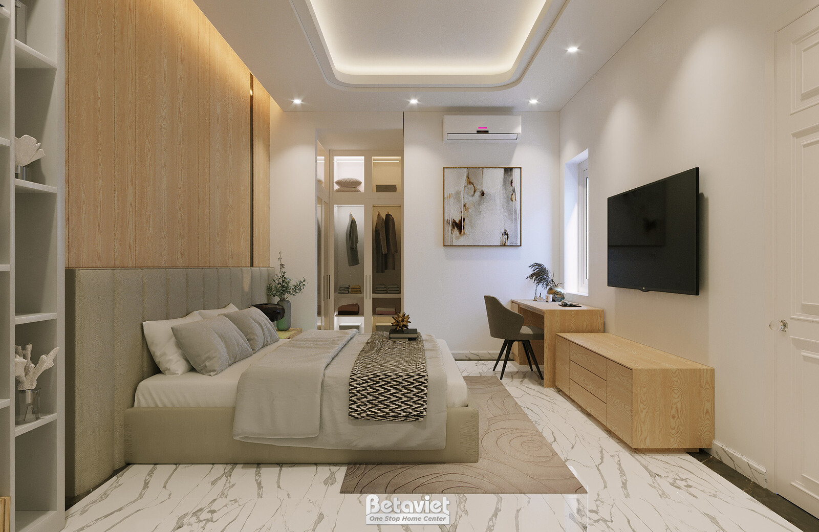 Nội thất phòng ngủ biệt thự Art Deco KT22014 – góc nhìn 12