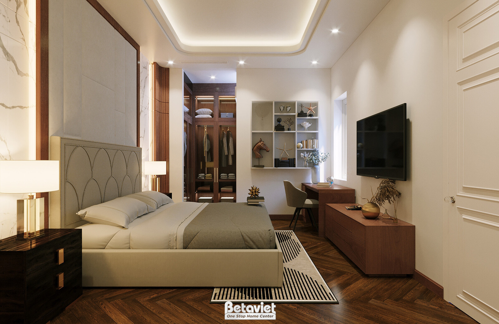 Nội thất phòng ngủ biệt thự Art Deco KT22014 – góc nhìn 11