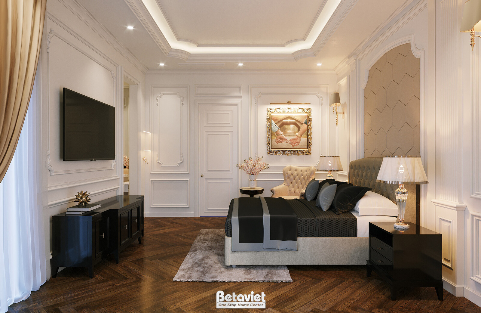 Nội thất phòng ngủ biệt thự Art Deco KT22014 – góc nhìn 15