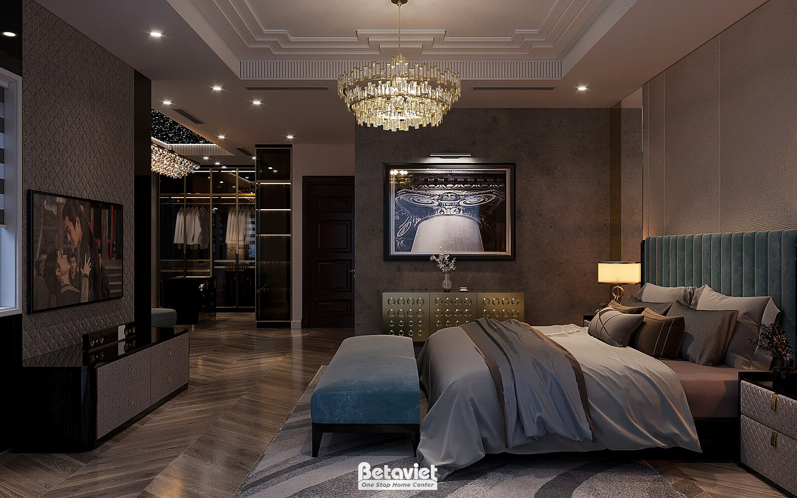 Nội thất phòng ngủ biệt thự hiện đại luxury NT5003639 – góc nhìn 2