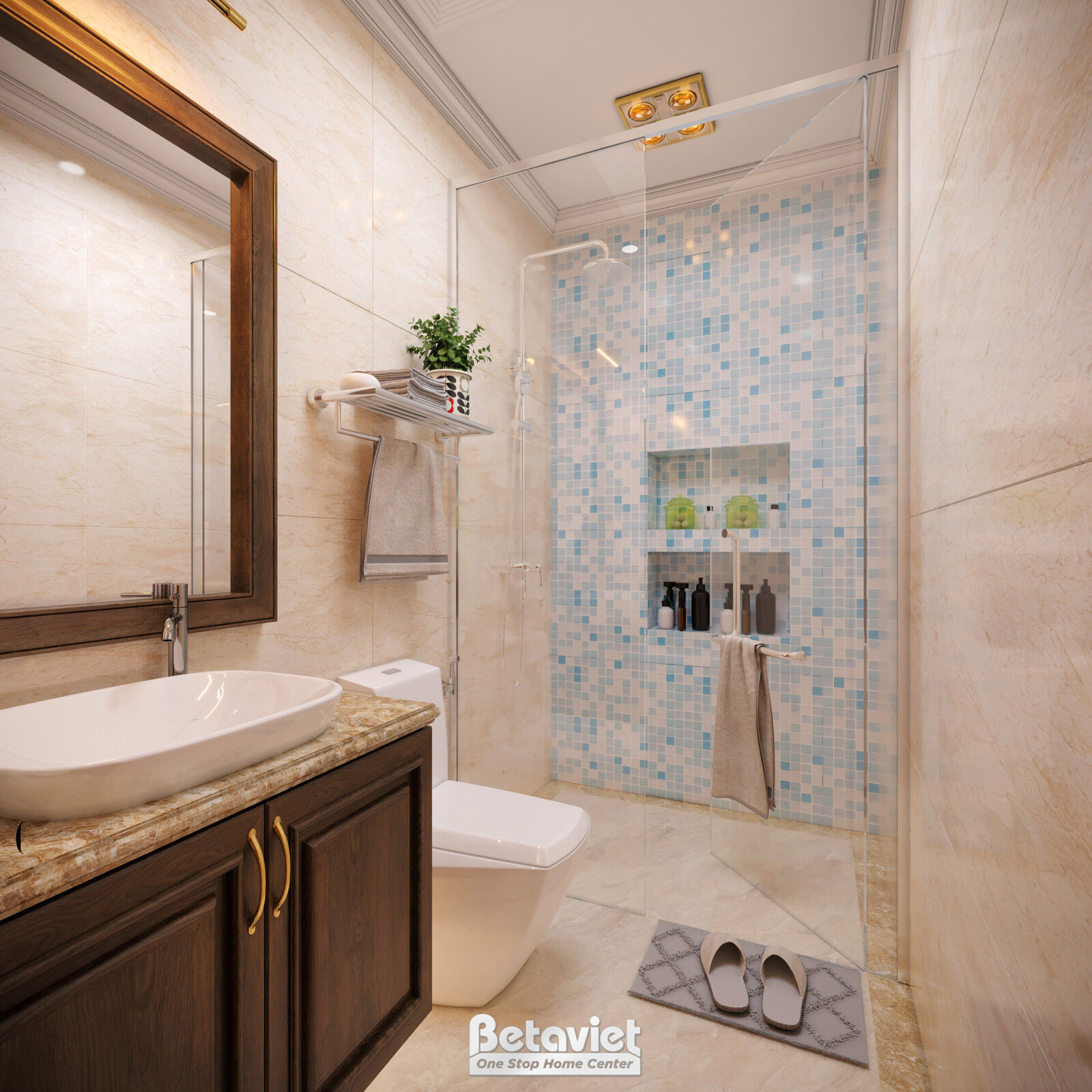Nội thất phòng tắm biệt thự Art Deco NT21163 – góc nhìn 3