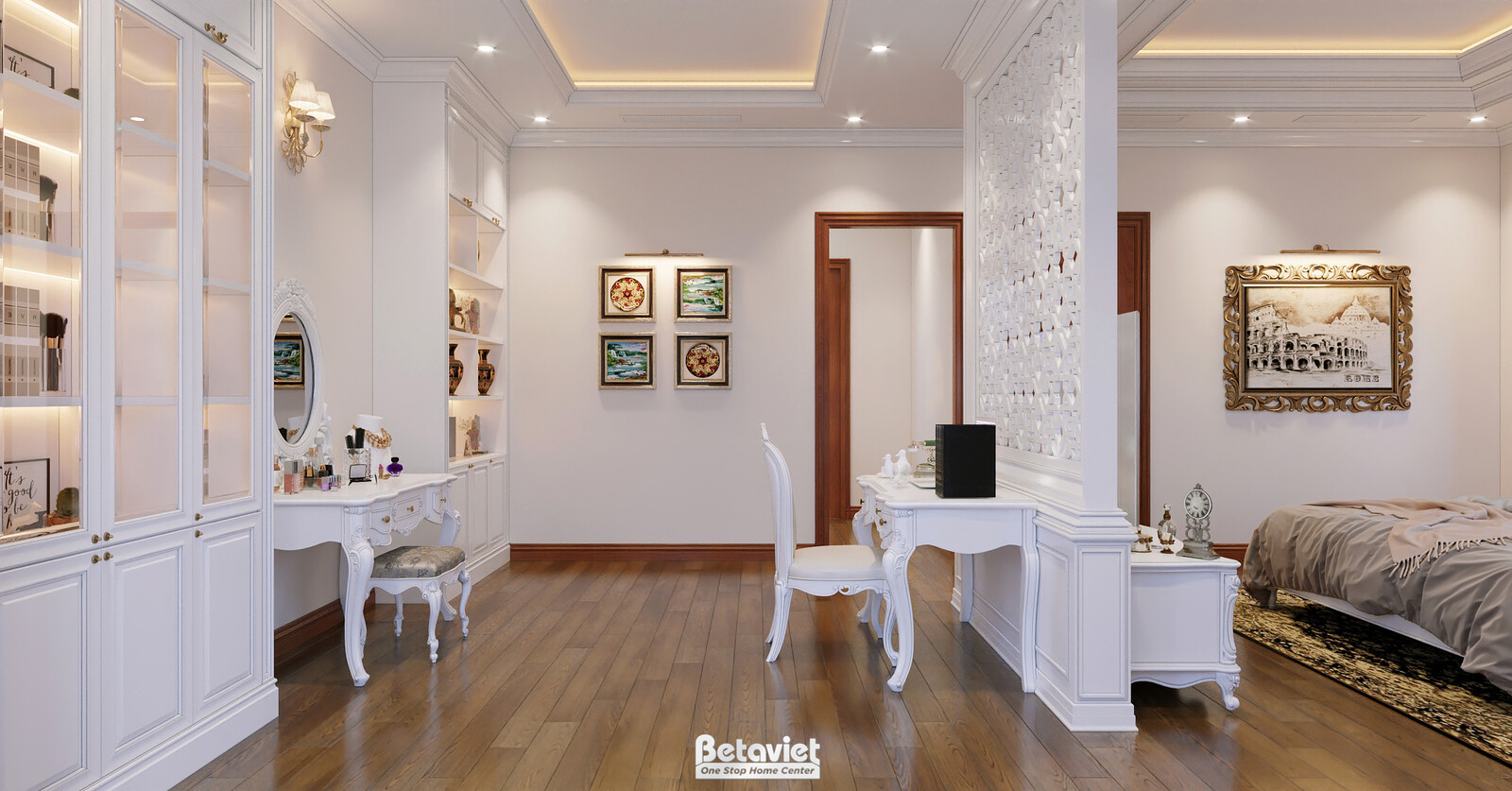 Nội thất phòng ngủ biệt thự tân cổ điển KT21022 – góc nhìn 10