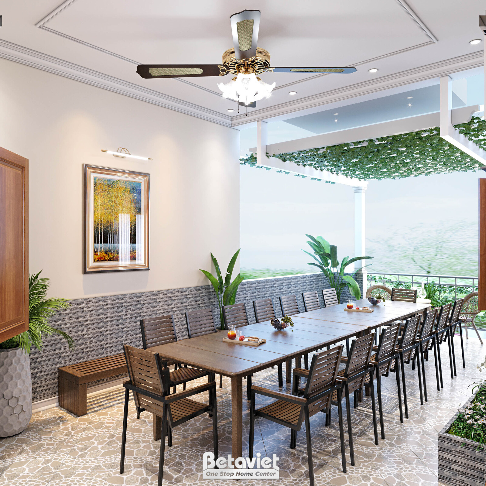 Nội thất sảnh biệt thự Art Deco NT21163 – góc nhìn 2