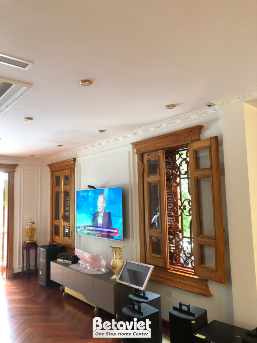 Thi công biệt thự TC24649, giai đoạn thi công nội thất – phòng khách
