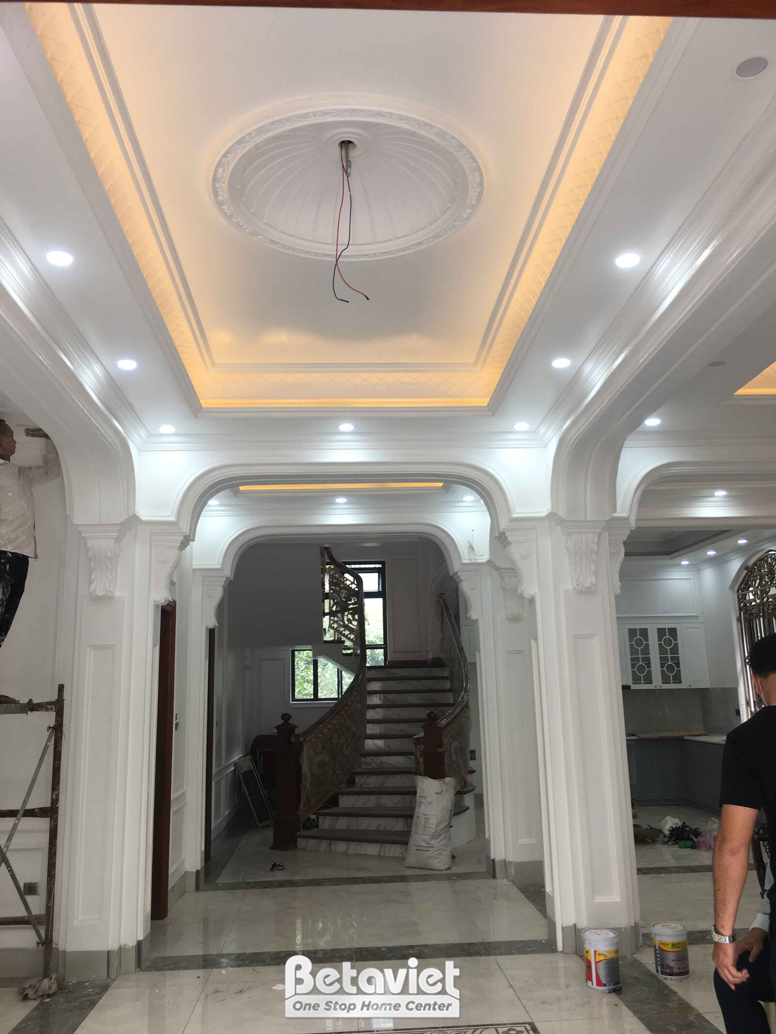Thi công biệt thự TC24835, giai đoạn thi công nội thất – hành lang