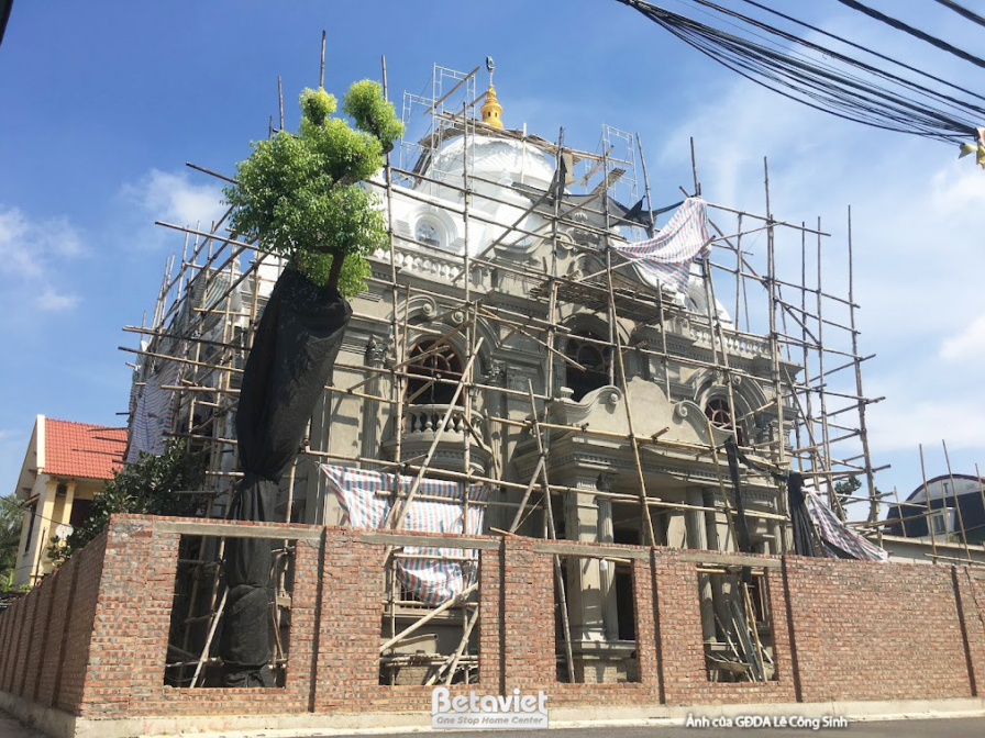 Thi công dinh thự 2 tầng tân cổ điển TC24845, giai đoạn thi công phần thô – mặt ngoài công trình (3)