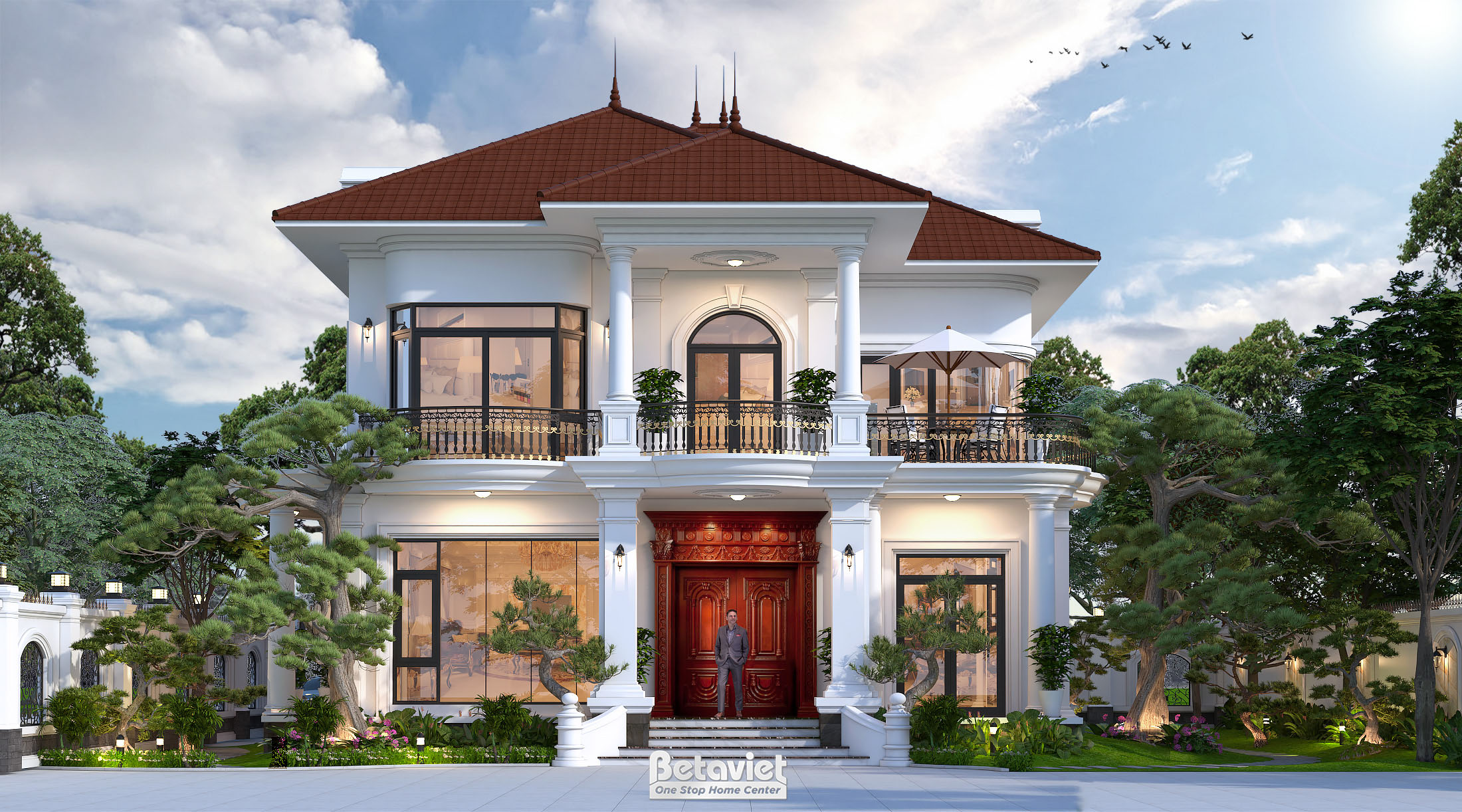 Thiết kế biệt thự kiểu Nhật 2 tầng tân cổ điển tại Hà Nội KT2008871