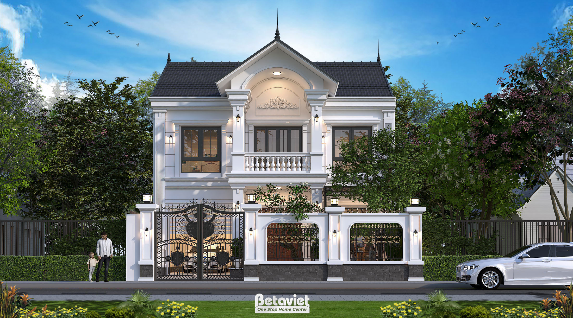 Thiết kế biệt thự tân cổ điển châu Âu tại Hà Nội