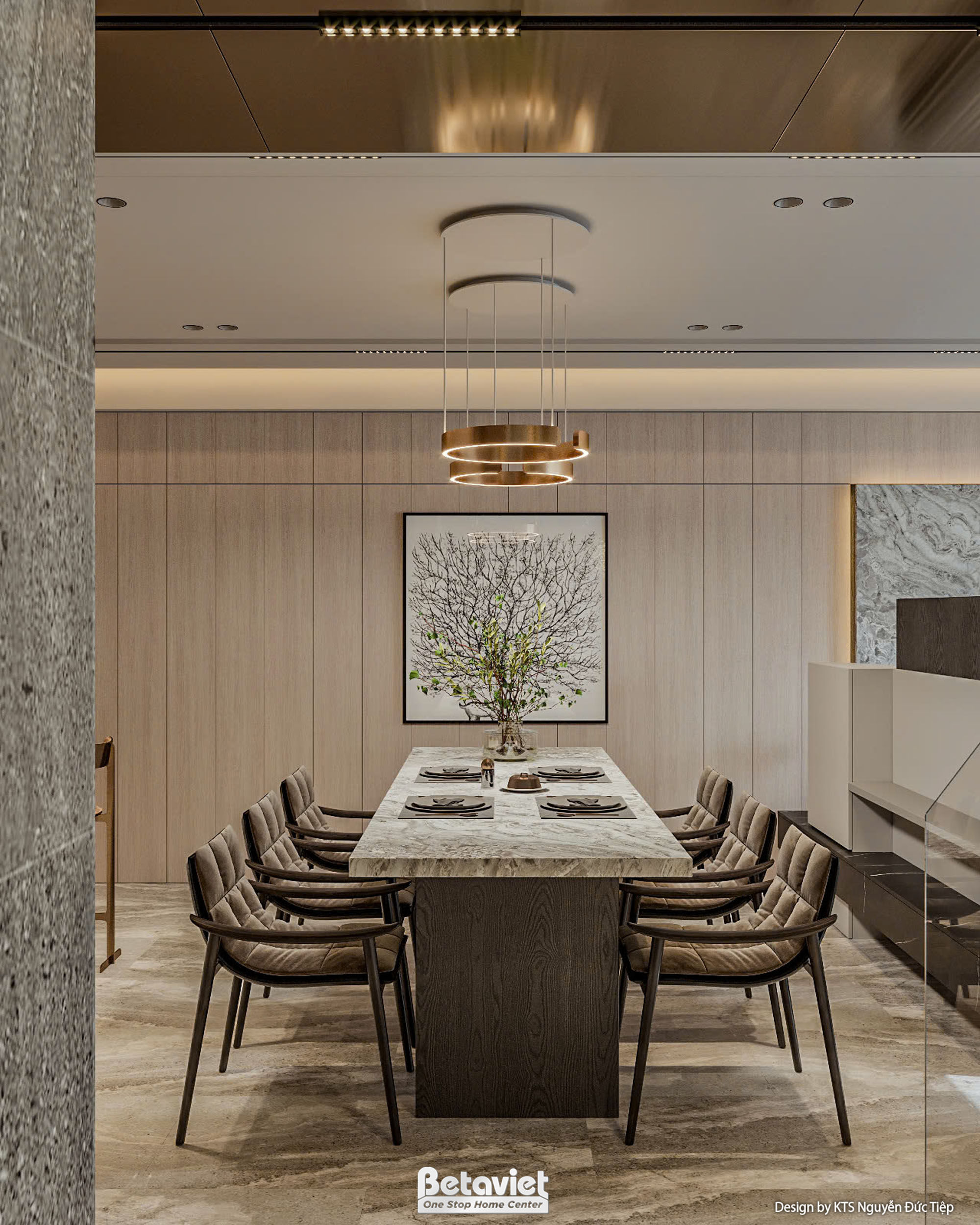 Thiết kế nội thất phòng ăn hiện đại biệt thự NT24548