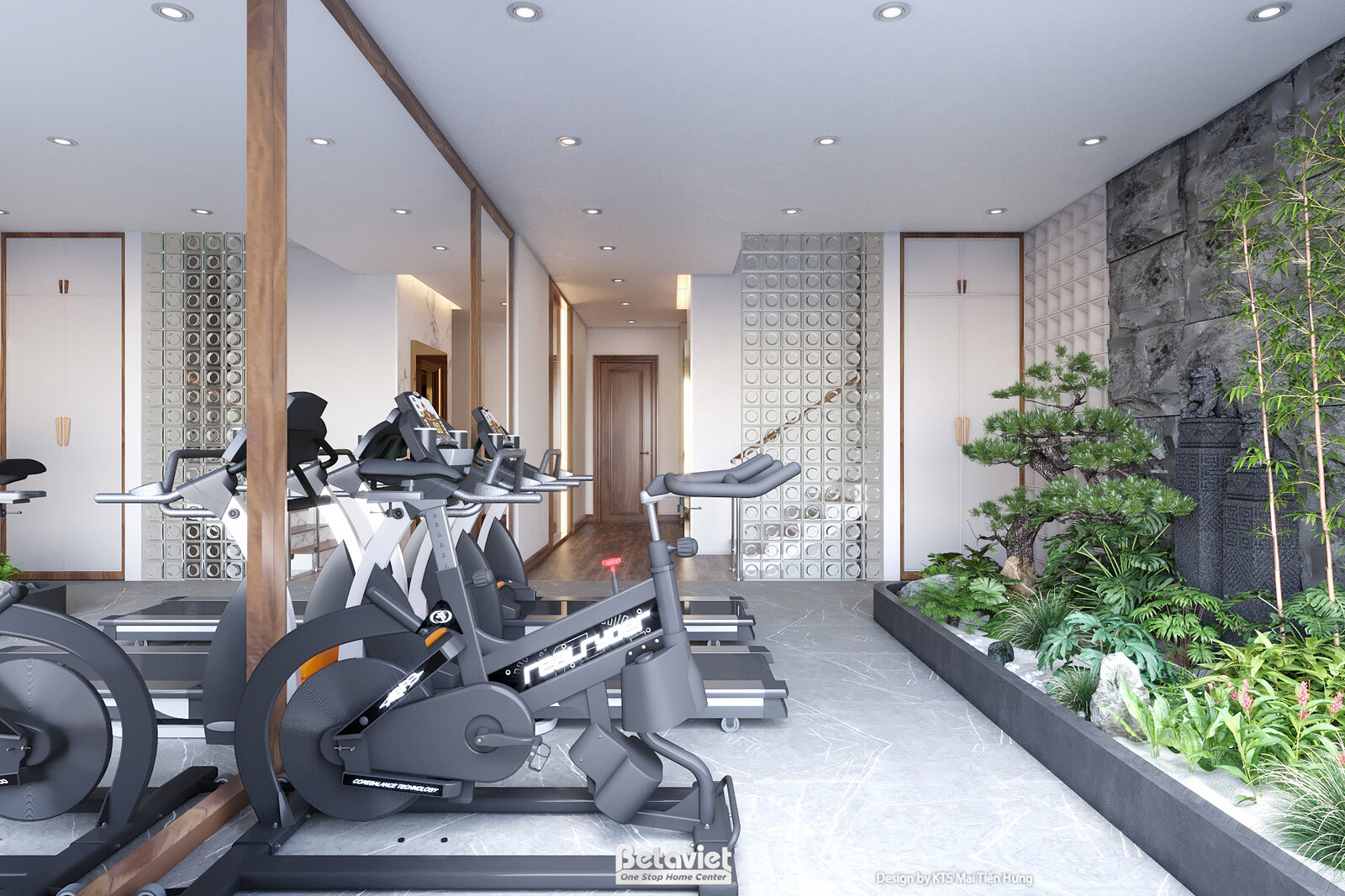 Nội thất phòng tập gym biệt thự hiện đại NT24557 – góc nhìn 3
