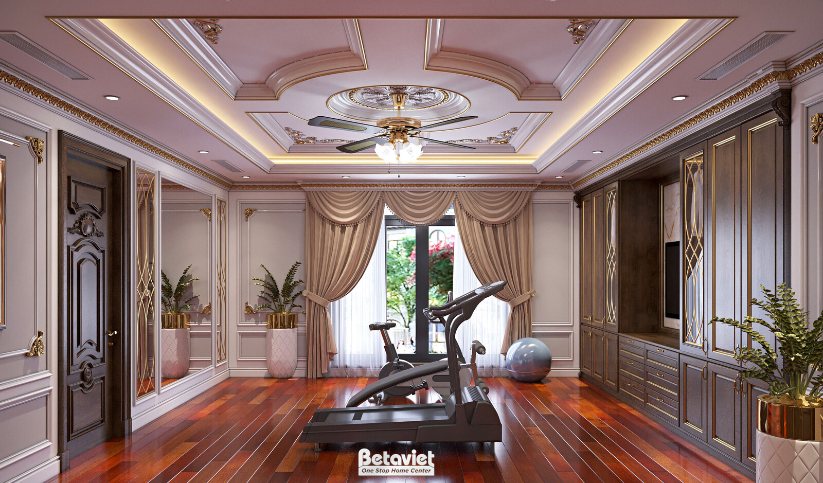 Nội thất phòng tập gym biệt thự tân cổ điển NT21196 – góc nhìn 3