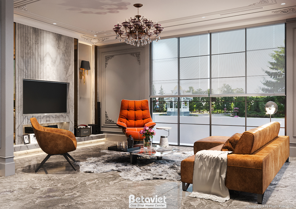 Thiết kế nội thất phòng khách biệt thự KĐT Park City NT24540