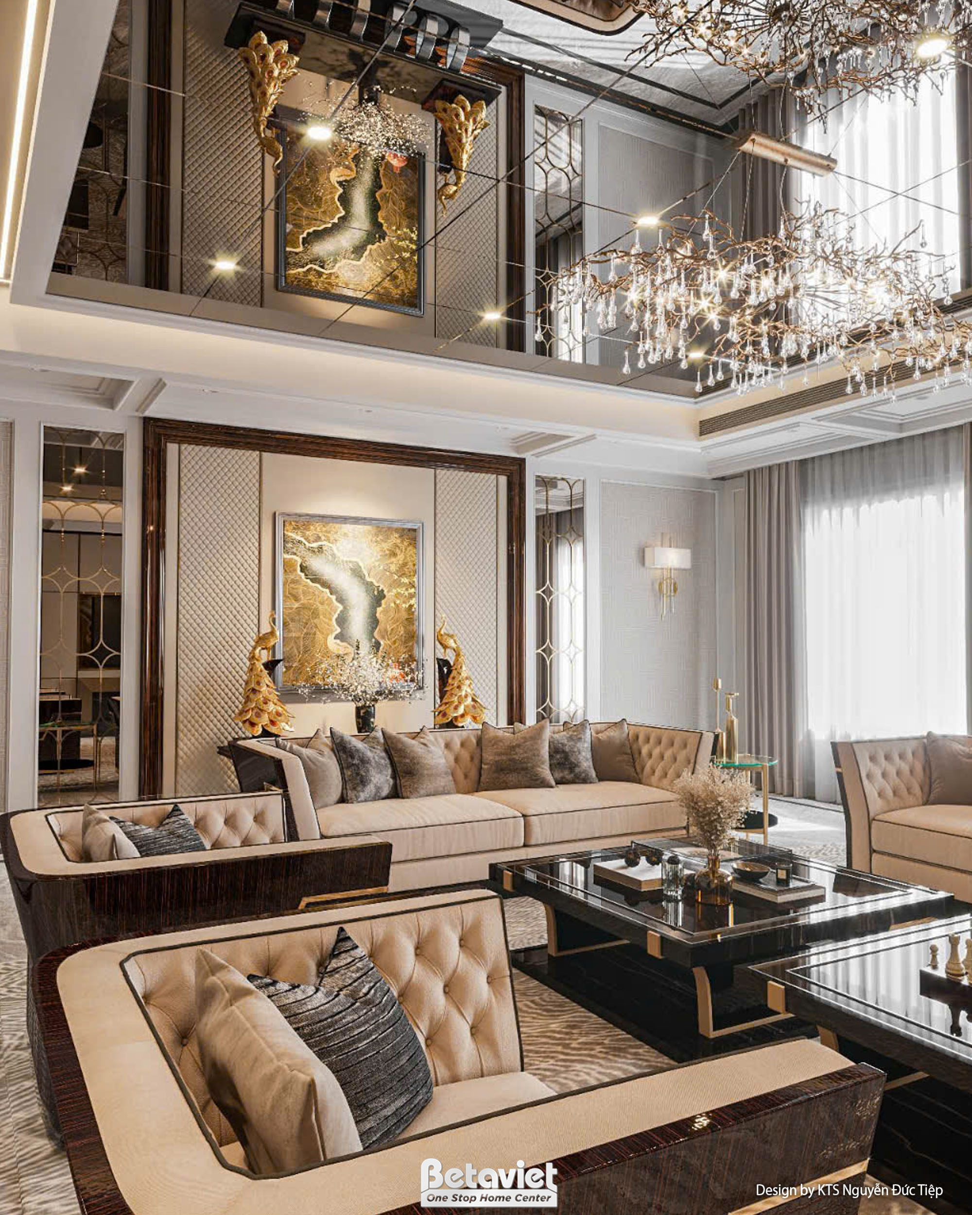 Thiết kế nội thất biệt thự phong cách hiện đại luxury tại Hà Nội NT24550