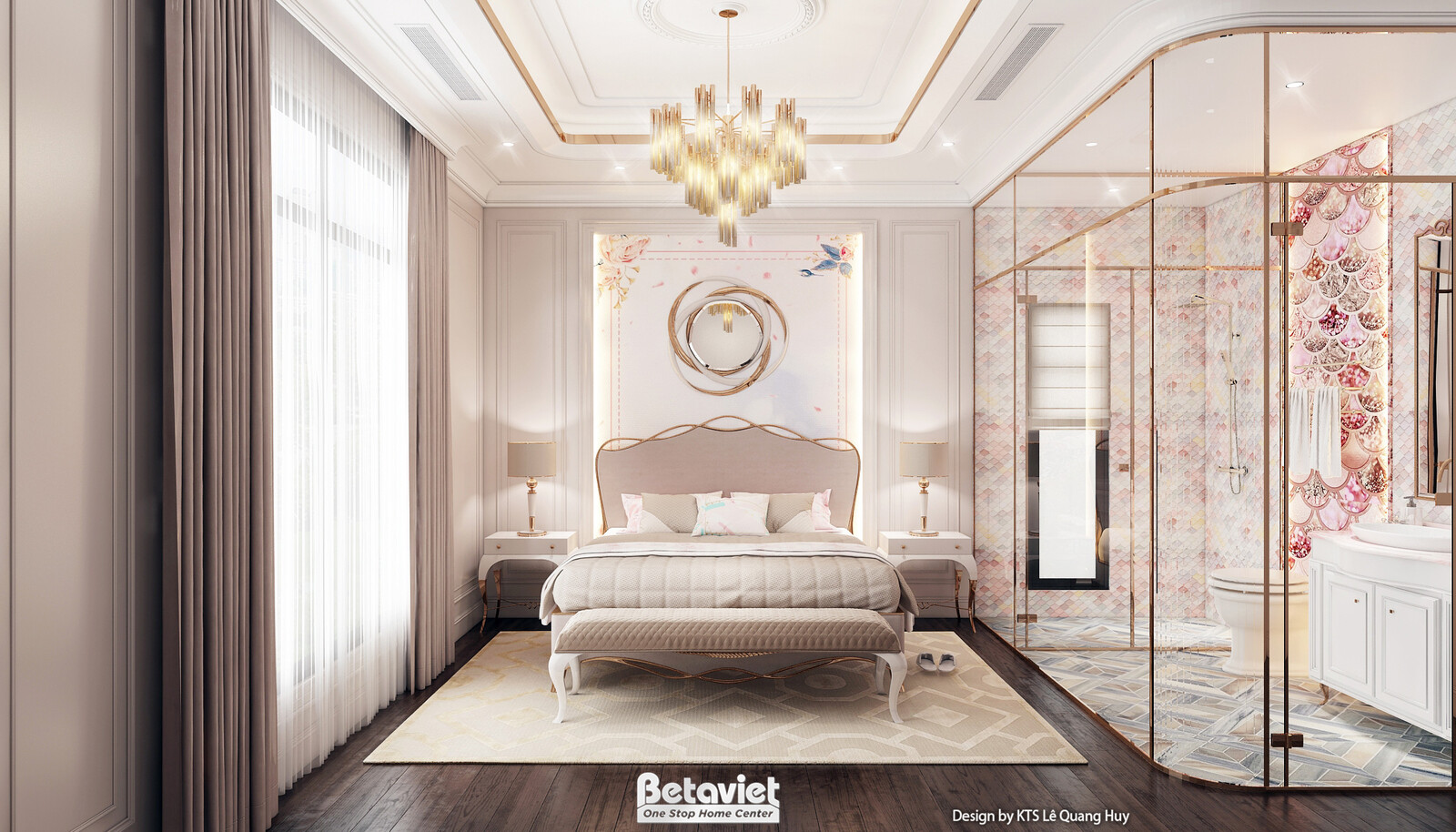 Nội thất phòng ngủ biệt thự Art Deco KT23371 – góc nhìn 3