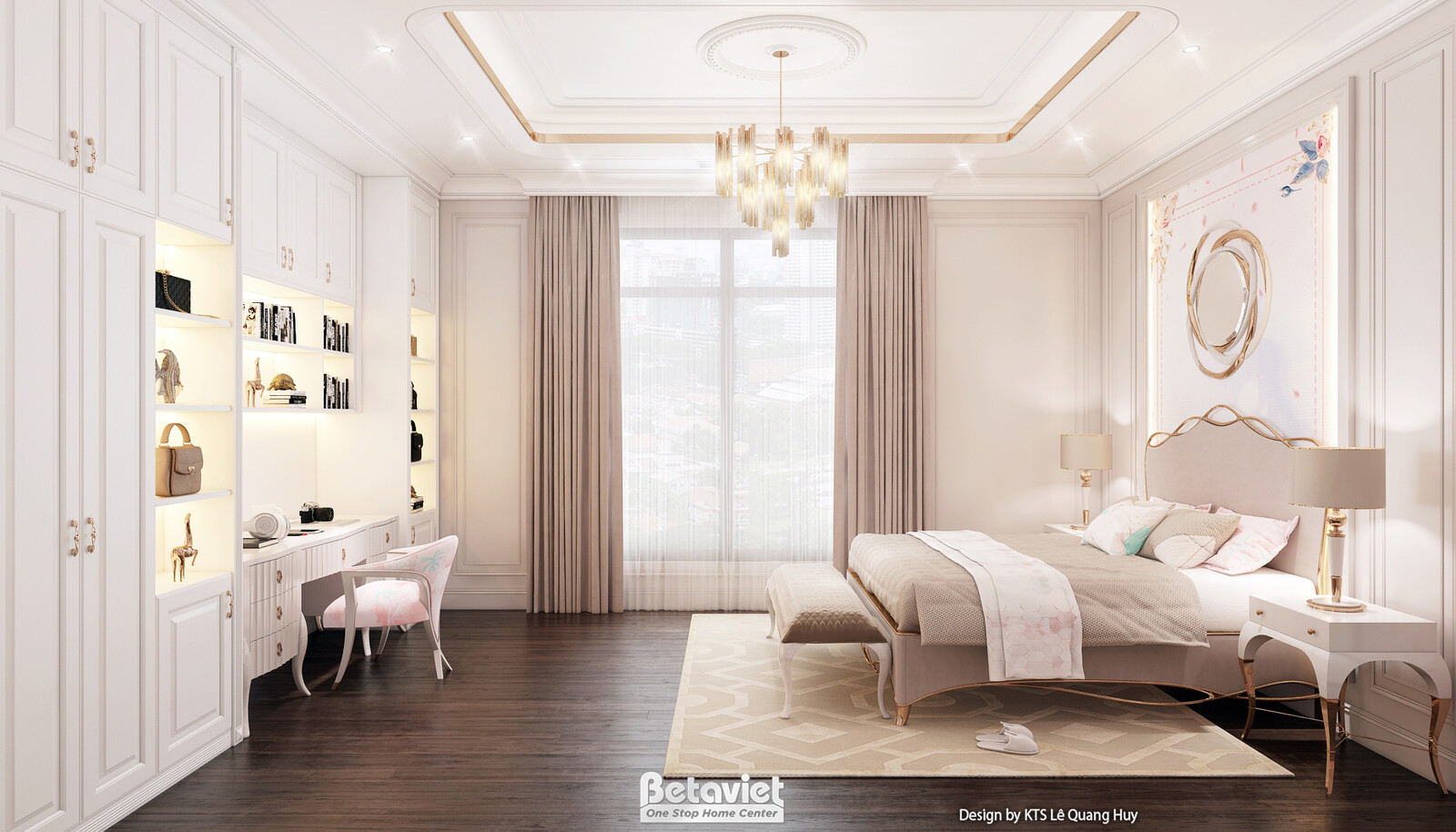 Nội thất phòng ngủ biệt thự Art Deco KT23371 – góc nhìn 4