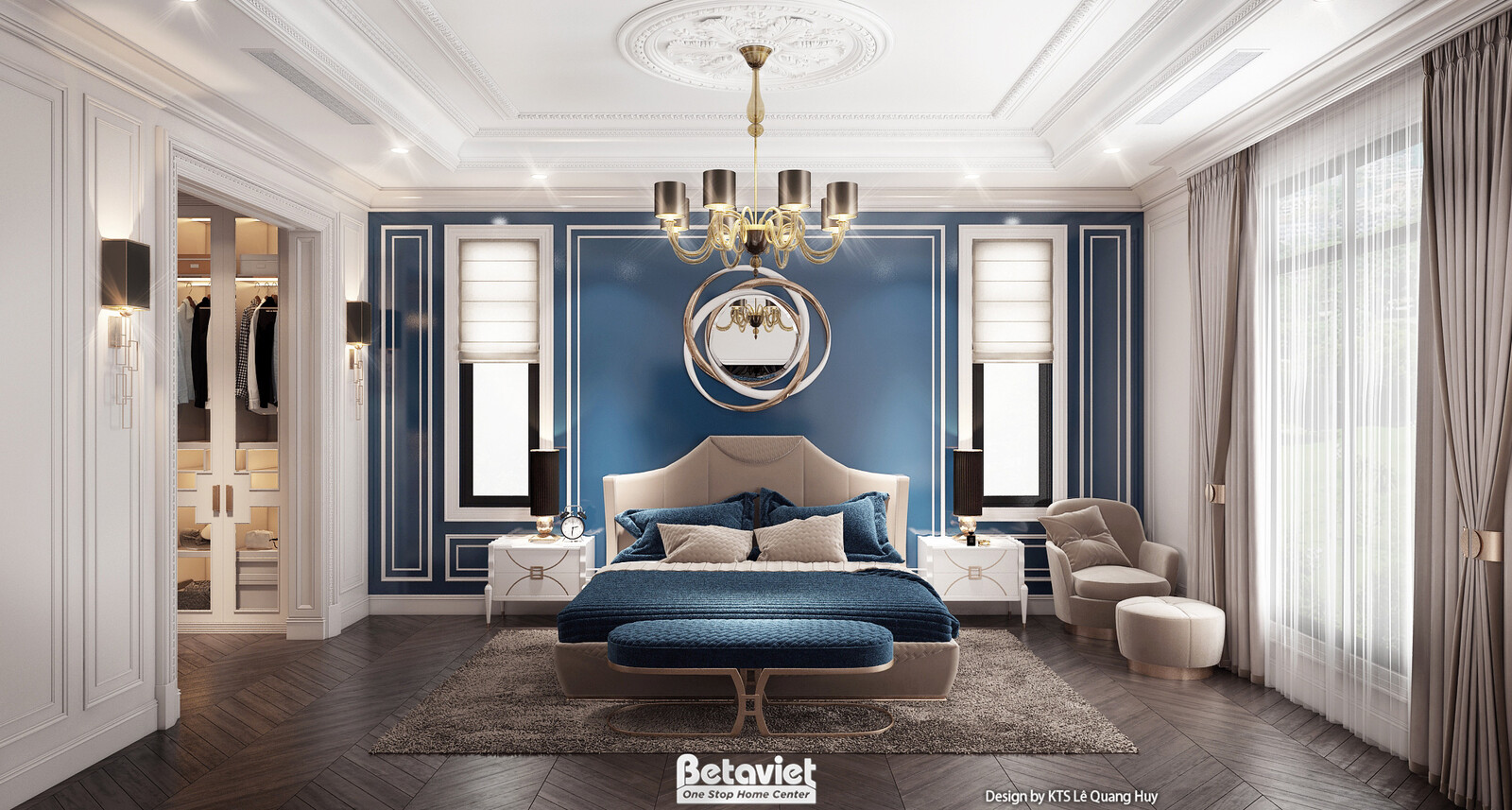 Nội thất phòng ngủ biệt thự Art Deco KT23371 – góc nhìn 7