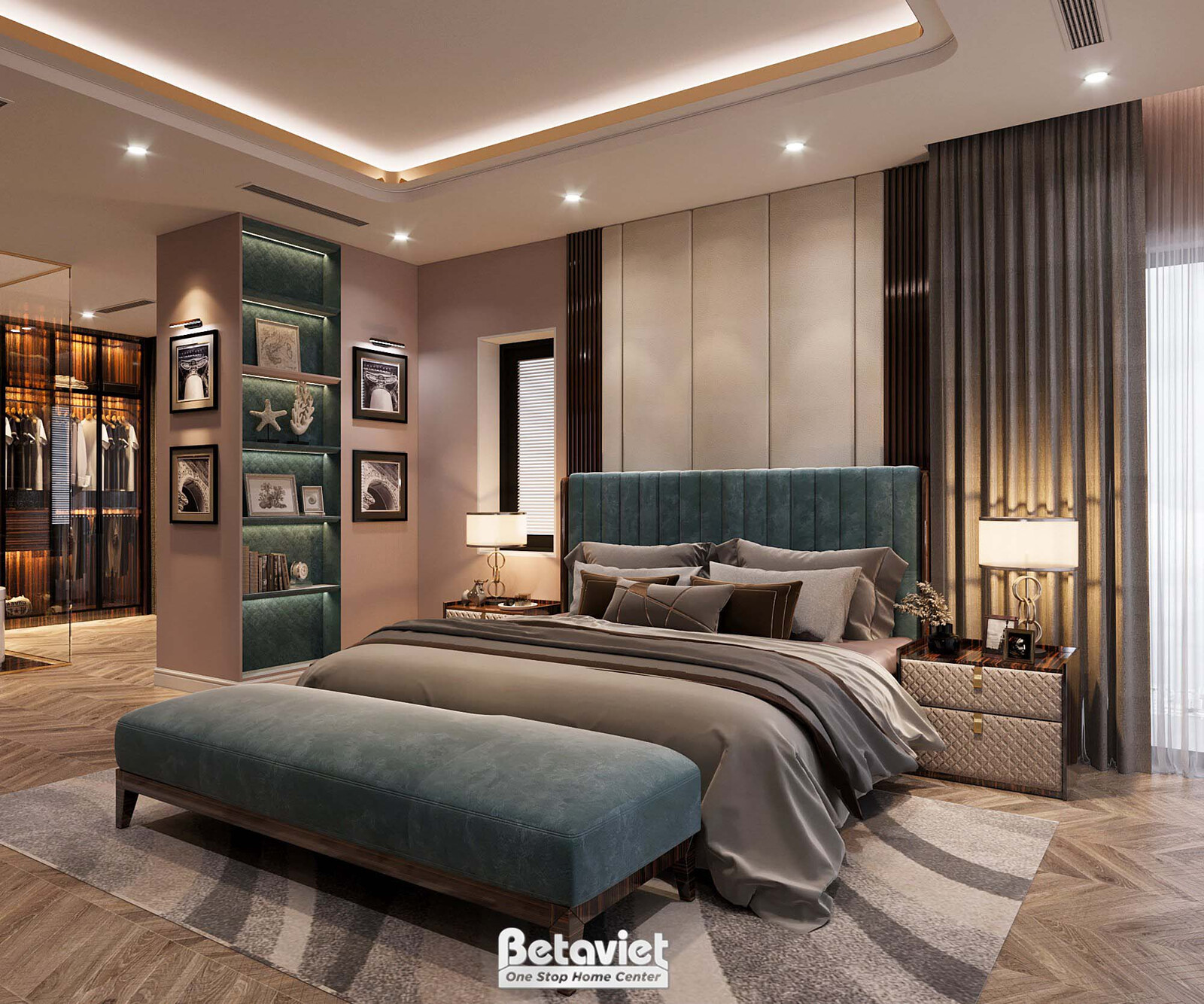 Nội thất phòng ngủ biệt thự hiện đại luxury KT24010 – góc nhìn 8
